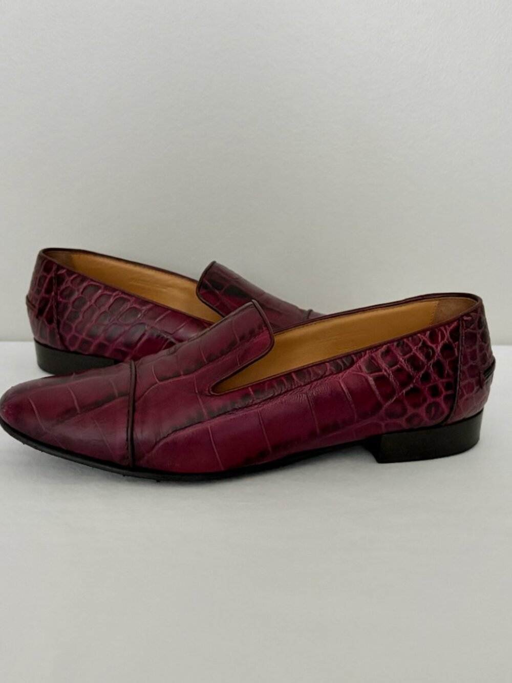 Lanvin Crocodile Leather Loafers – Burgundy/Oxblood - Picture 7 of 7